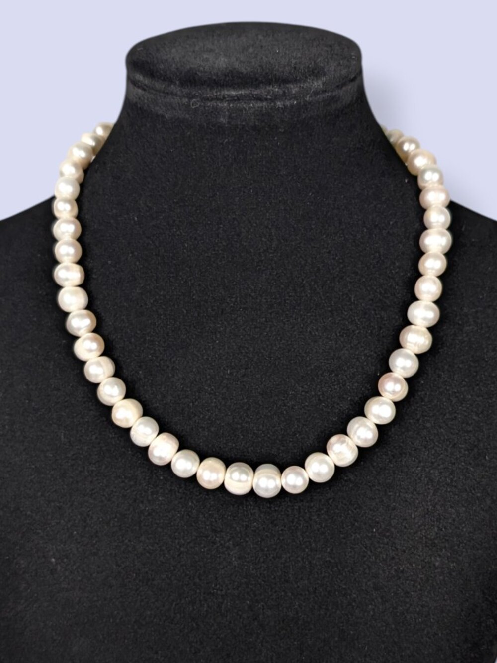 Vintage 8mm White Cultured Freshwater Pearl Necklace